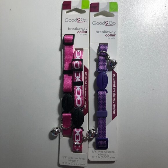 🛒 $9 3 pack of Cat Breakaway Collars Purple and Pink Adjusts to 8"-12" #2324 - Picture 2 of 4